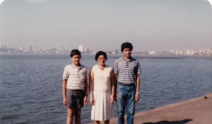 With my brother Azad and Mum in Bombay in the 80's